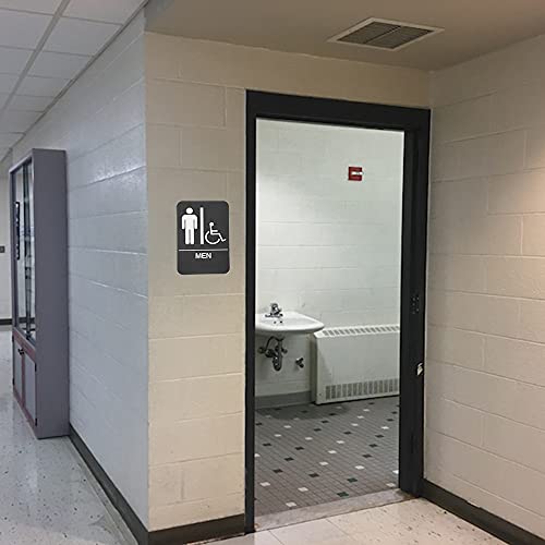 Corko Manufacturing Men Braille Handicapped Restroom Sign For Handicap Accessible Restroom - Double Sided 3M Tape To Secure Perfectly In Less Than A Minute - Size 9 X 6 Inch #TOP6