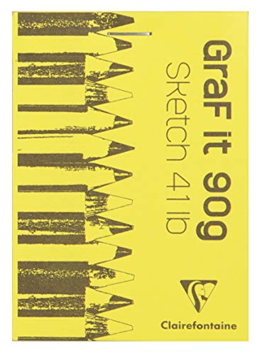Clairefontaine 96621C Bloc Agrafé GraF'it, 80 Feuilles Papier Dessin Croquis Uni, Feuilles Détachables, A5 14,8x21 cm 90g - Image 4