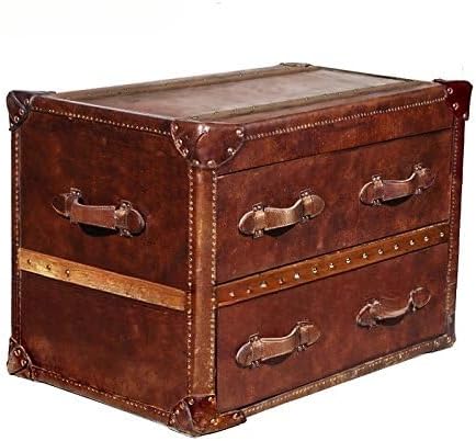 NauticalMart Chest Leather & Metal Small Chest