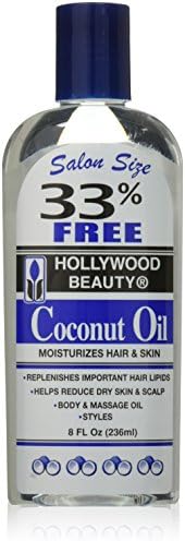 Hollywood Beauty Coconut Oil Moisturizes Hair and Skin, 8 Ounce