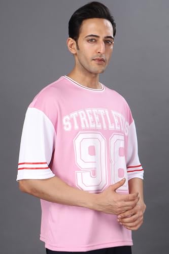 Image of Amazon Brand - INKAST Unisex Oversized T-Shirt | Sportwear | Contrast Sleeves | Drop Shoulder Baggy Fit | Graphic Print | Activewear for Gym,Training & Street Style