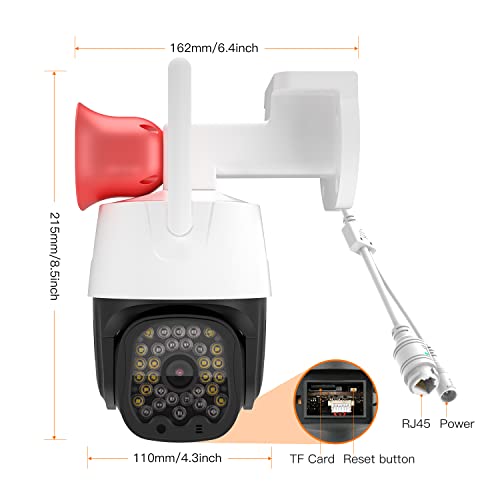 VSTARCAM 3MP Security Camera Outdoor,Home Camera Security, Outdoor WiFi Camera with 2.5-Inch High-Decibel Speaker, 360° PTZ Camera, Motion Detection,Two-Way Audio,Siren, Color Night Vision 01 thumbnail 7