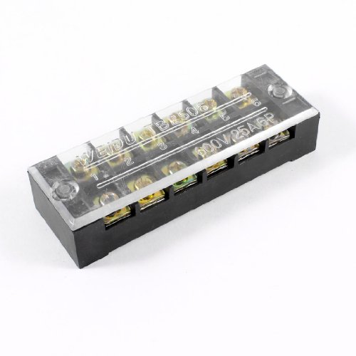 Conector bloque terminal barrera 600V 25A 6 posiciones miniatura 1