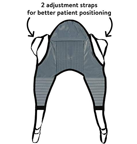 Patient Aid Padded U-Sling With Head Support, Universal Patient Lift Sling, Size Medium, 125-225 Lbs Capacity #TOP2