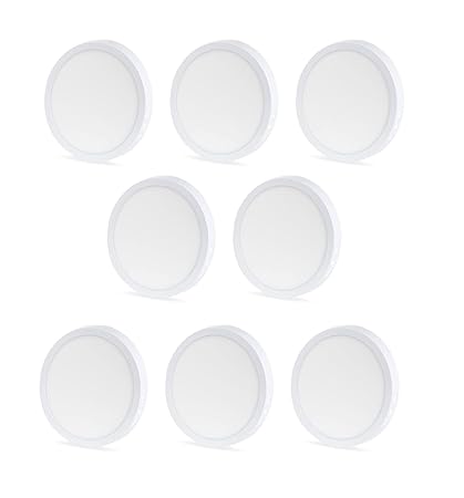 DMAK Multi Traders 22 Watt LED Round Ceiling Surface Panel Light - 210 X 210 mm (White, Pack of 8)