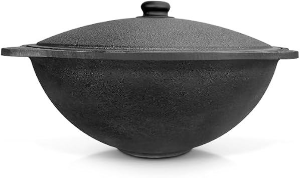 Cast Iron Kazan with Lid Flat Base 3.5 Litre