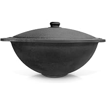 Cast Iron Kazan 3.5 L Diameter 28.2 with Lid Made of Cast Aluminium for Plov Uzbekistan Cooking Pot Wok Plo Kazan Fire Oven