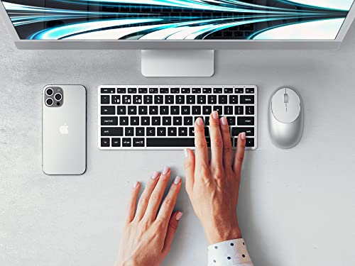 Satechi Slim X1 Bluetooth Wireless Keyboard, 𝗨𝗦 𝗤𝗪𝗘𝗥𝗧𝗬 𝗟𝗮𝘆𝗼𝘂𝘁, Backlit Multi-Device Design for MacBook Air & Pro M5 M4 - Image 4