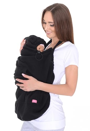 Mija - Tragecover, Universal Bezug für Baby Carrier/Tragetücher/Cape 4023 (Schwarz/mit Vögeln)
