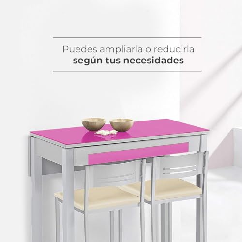 Miniatura 3 de Astimesa Ala Caída Mesa De Cocina, Metal, Fucsia, 80x40cm-Extendida 80x60 Cms