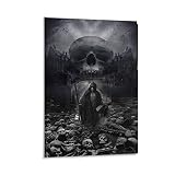 Surrealism Poster Black and White Posters Grim Reaper Halloween Decor Wall Art Paintings Canvas Wall