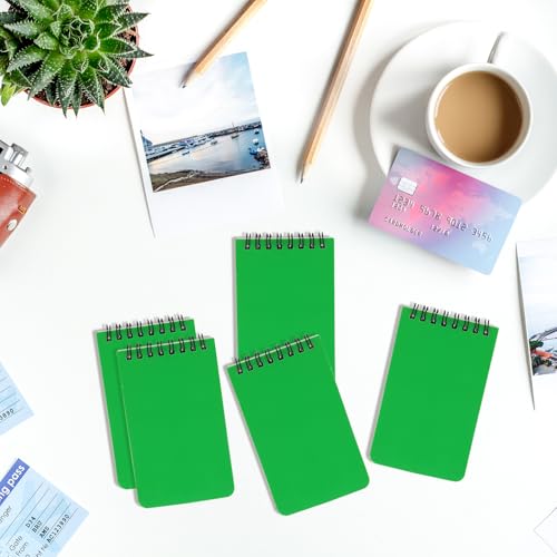 Image of 12 Pack mini Spiral Steno Pads,3x5 Inch Small Pocket Notebooks,75 Sheets /150 Pages College Ruled Lined Note Pads For Kids Adults Outdoor,Home,School,Office (Green)