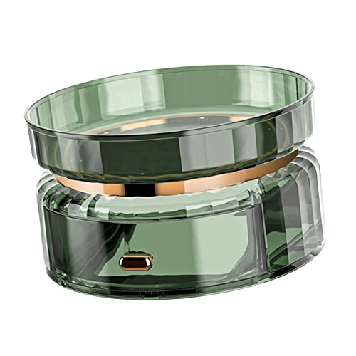 Folpus Bandeja de Almacenamiento giratoria Decorativa, contenedor de 360 Grados, Tienda, Botellas de Maquillaje, Organizador de Tocadiscos, Verde Cover