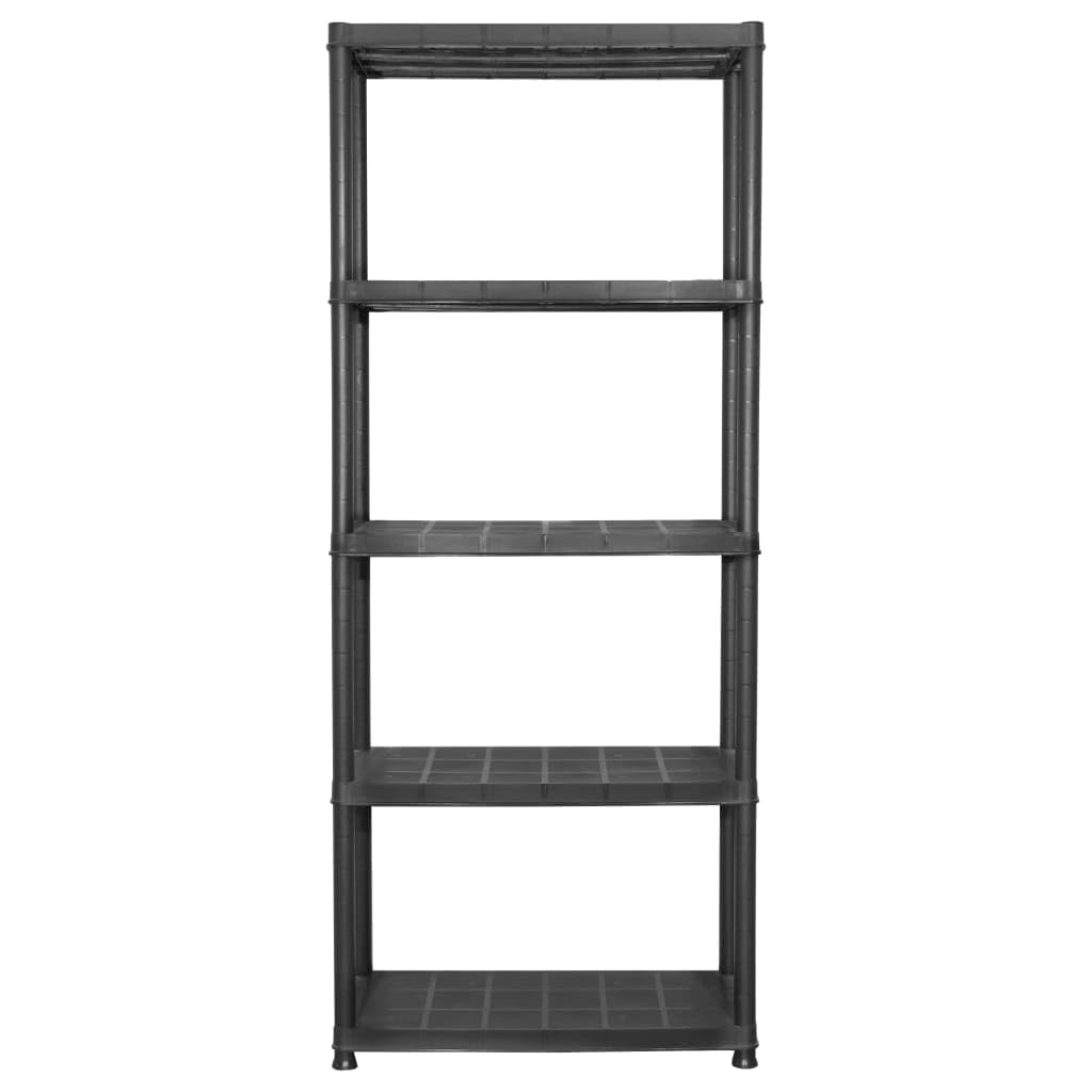 Scaffale a 5 Ripiani,scaffale cucina mobiletto multiuso scaffalature componibili per Adatto a Cucina, Casa, Bagno Nero 71x38x170 cm in Plastica