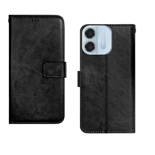 Image of amazon basics Ai+ Pulse 2 5G Flip Cover | Card Pockets Wallet & Stand | Flip Cover for Ai+ Pulse 2 5G (Black)
