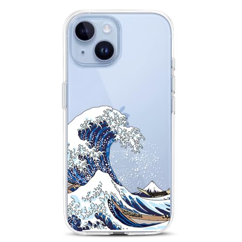 Coque iPhone 14 antichoc transparente motif japonais pour filles