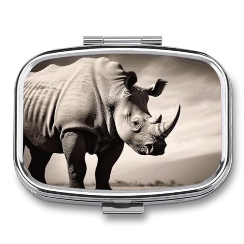 Small Pill Box Travel Pill Case with 2 Compartments Portable Pills Container South Africa Animal Pills Organizer Vitamin Organizer Fish Oil Box Pocket Medicine Organizers