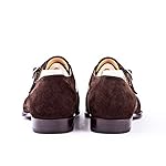 Costoso-Italiano-Goodyear-Welted-Eastbourne-Mens-Brown-Croc-Print-Leather-Suede-Formal-Slip-On-Buckle-Monk-Strap-Shoes-with-Violin-Leather-Sole