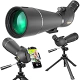 Gosky 25-75x85 Spektiv – Wasserdichtes Spektiv mit Stativ, BAK4 High Definition, Tragetasche und Schnell-Telefonhalter, Dual-Fokussierung, Spotter-Zielfernrohr für Vogelbeobachtung, Wildtierlandschaft