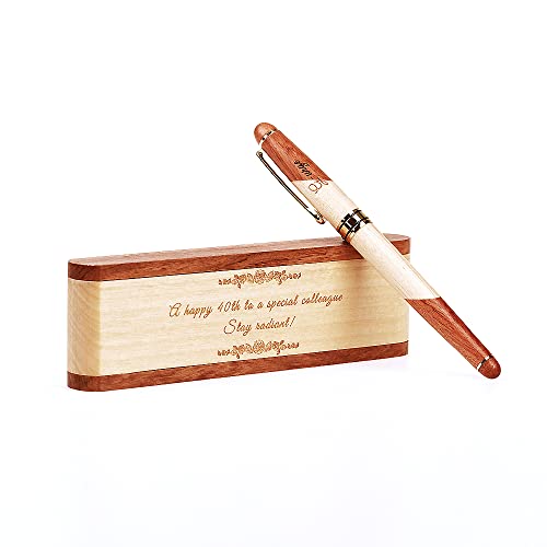 Stylo à bille personnalisé étui en bois gravé personnalisé boîte cadeau