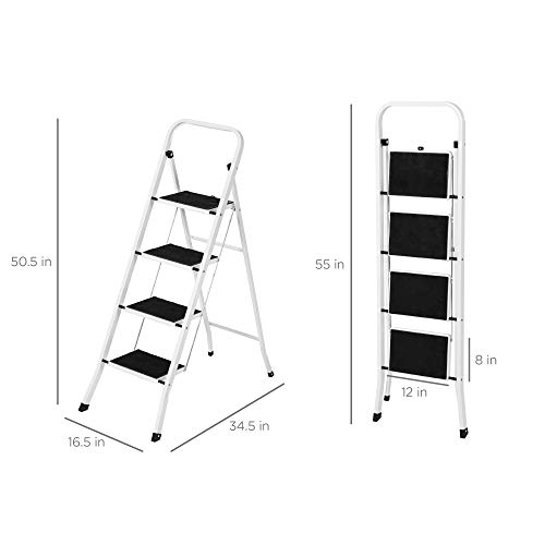 Best Choice Products SKY3140 4-Step Portable Folding Heavy-Duty Steel Ladder W/Hand Rail thumb #5