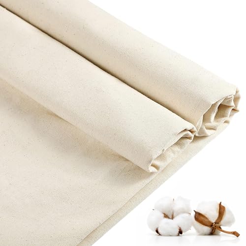 100% Cotton Muslin Fabric: 5 Yards x 63" Natural Color Muslin, 100% Cotton Fabric, Natural Unbleached, for Sewing Draping Material