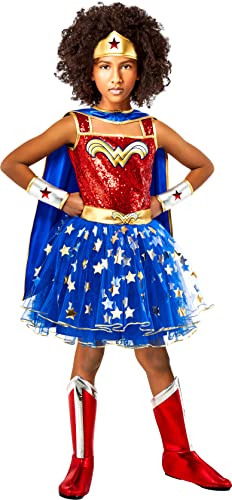 Rubies DC Comics: Wonder Woman Costume Tutu Dress with Cape for Kids, Girl's Small