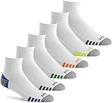 Prince Men's Quarter Performance Athletic Socks for Running, Tennis, and Casual Use (6 Pair Pack) (Men's Shoe Size 12-16 (US), White)