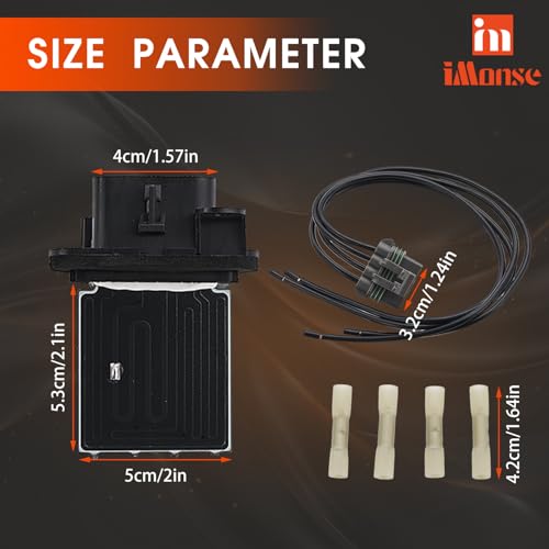 Image of 973-582 HVAC Fan Blower Motor Resistor with Wire Harness Replacement for 2005-2020 Toyota Tacoma, Replace 4P1650, JA1772, RU1435, RU746, 8713804050, 8713804052