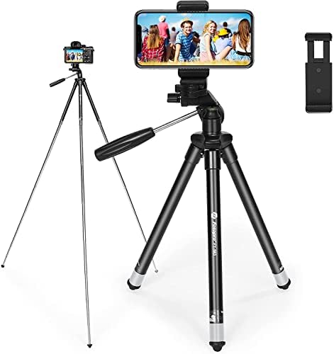 Fotopro Phone Camera Tripod Stand, 40 inches Lightweight Travel Tripod for 13 Pro Max / 13 Pro / 12 Pro Max/Samsung S21/ Camera/GoPro, Vlog Tripod for Tiktok YouTube