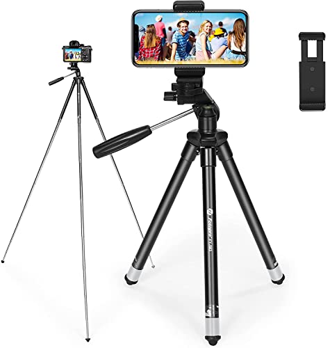 Fotopro Lightweight Phone Tripod with Remote 40 inches Camera Tripod Stand with Bag Phone Mount Travel Tripod for Camera iPhone Vlogging FY 583 Black