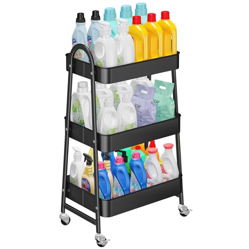 OrderlyGo Chariot de Rangement en métal à 3 étages avec Roues, Chariot de Cuisine, Support à...