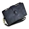 AOXONEL Damen Bifold Leather Wallet RFID blockiert Damen Armband mit kartenhalter-id Fenster geldbörse Small (schwarz) #1