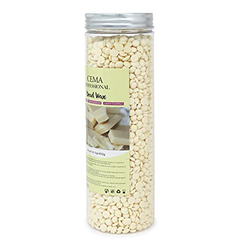 Image of CEMA Professional White Chocolate Bead Wax, 400g, High Flexibility, Stripless (400 Grams, White Chocolate)