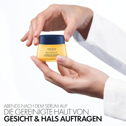 Vichy - NEOVADIOL - Crème de Nuit Relipidante Raffermissante Post-Ménopause - Enrichie en Eau Volcanique de Vichy, Proxylane et Niacinamide - Crème de Nuit Visage anti-âge - Peaux Matures