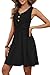 OFEEFAN Dresses for Women Beach Fashion Cocktail Dresses for Women Graduation Wrap Dress Black Prom Dress Babydoll Sundress L
