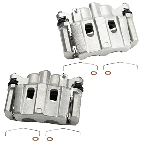 Image of TRQ Front Brake Caliper Set Zinc Coated Brackets Compatible with 2009-2015 Toyota Venza