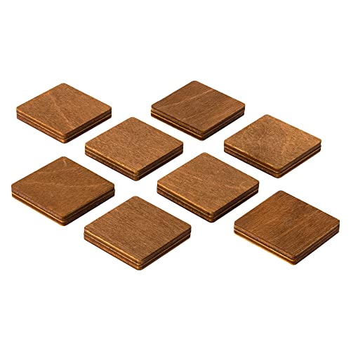 Imanes Decorativos Cuadrados de Madera Color Marrón Grande