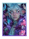 Katomula 100 MTG Card Sleeves with 100 Inner Sleeve, Textured Back Art Sleeves, Fit Standard Size Cards- Elven Mage
