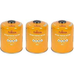 FUMOSA Gaskartuschen Set für Weber Q100/1000-Serien, Propan, Performer & Go Anywhere, Ventilkartusche je 450g Anzahl 3 Kartuschen