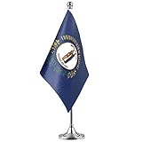 GentleGirl.USA Kentucky State Flag Kentucky KY Flag, Small Mini Kentucky State Flag Desk Flag Stick Office Table Flag on Stand Base, US Festival Events Celebration Decoration,Desk Home Decoration