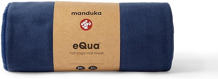 Manduka | eQua Microfiber Yoga Hand Towel | Midnight | 16 x 24 in image 2