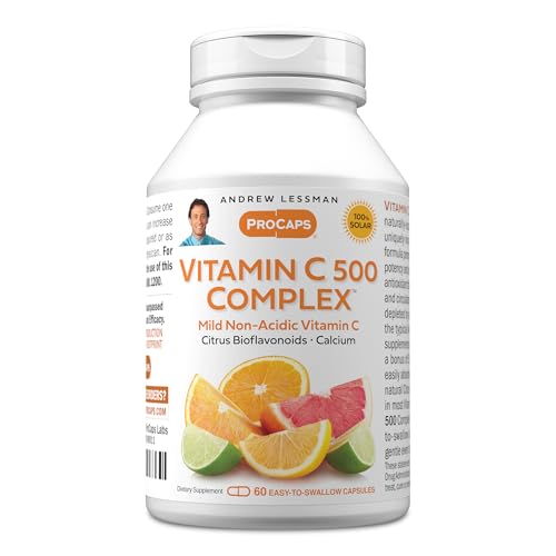 ANDREW LESSMAN Vitamin C 500 Complex 60 Capsules - Non-Acidic Vitamin C Plus Citrus Bioflavonoids for Immune System and Anti-Oxidant Support, No Stomach Upset, Small Easy to Swallow Capsules ANDREW LESSMAN Vitamin C 500 Complex 60 Capsules - Non-Acidic Vitamin C Plus Citrus Bioflavonoids for Immune System and Anti-Oxidant Support, No Stomach Upset, Small Easy to Swallow Capsules