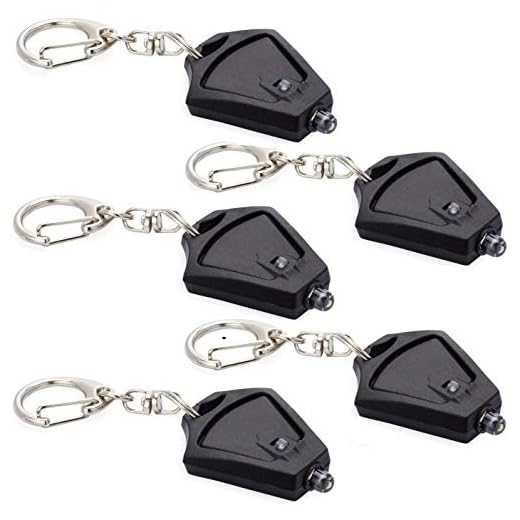 Finware 5 Pack Mini LED Keychain Flashlight, Ultra Bright Key Ring Light Torch, Batteries Included