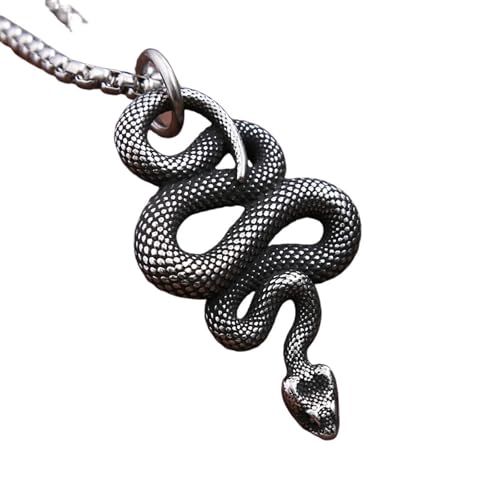 Collier serpent gothique pour homme avec chaîne épaisse style punk biker
