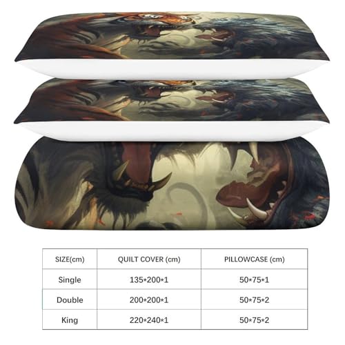Parure de lit microfibre double motif tigre 3D de qualité - 7