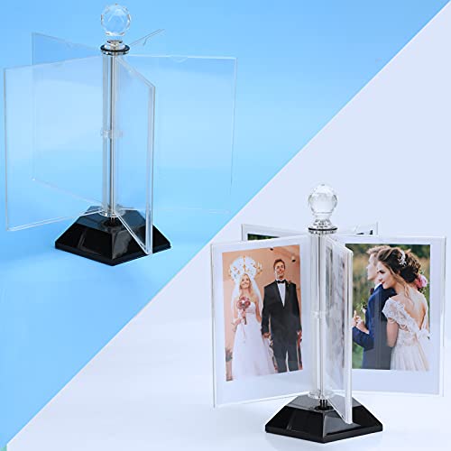 ZEEYUAN Drehender Fotorahmen Set für Mehrere Fotos 10 Fotos in 10 x 15 cm Transparente Bilderrahmen aus Acryl als… – Bild 3