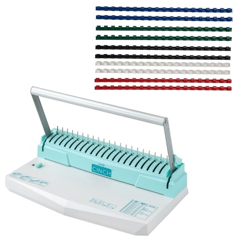 We R Memory Keepers Comb Cinch Book Binding Machine, Includes 10 8 mm Binding Combs, Book Binding Kit, Easy to Use, Use for Scrapbooking, Home Offices, & Classrooms