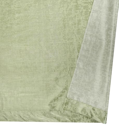 Image of Crosshatch Pastel Green Polyester Window Curtains 6 Feet | Darkening Drapes with Eyelets | Set of 2 Panels for Living Room, Bedroom & Office
