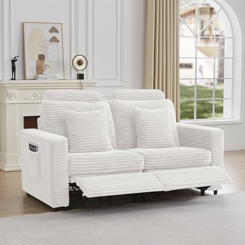Image of RARZOE Modular Sectional Couch Armrests Module, Corduroy Armrests Modular Sofa Side Part for Living Room Modular Sectional Sofa Couch, White